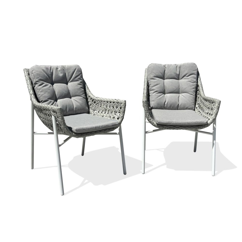 Lot de 2 fauteuils de jardin - Blanc