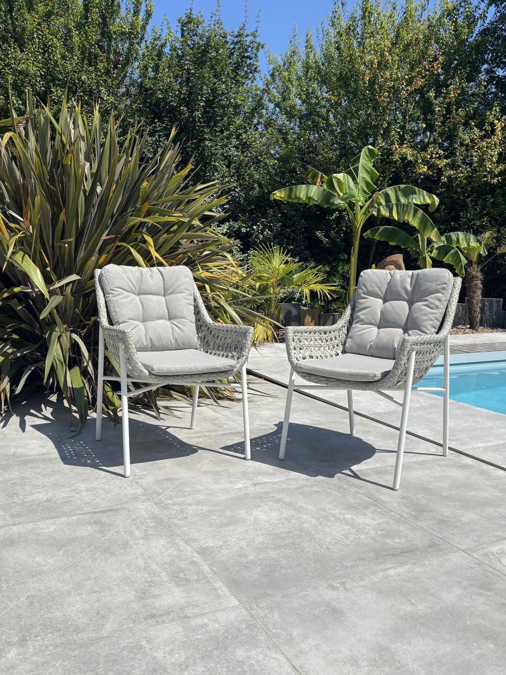 Lot de 2 fauteuils de jardin en alu