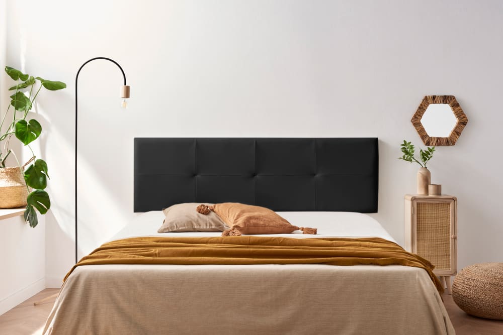 Gepolstertes Kopfteil - 145x50x5 cm - Schwarz - Maisons Du Monde
