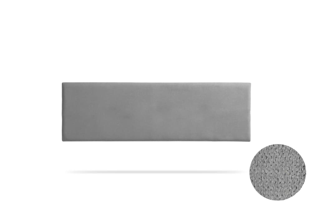 Moonia Gepolstertes Kopfteil - 100x50x5 cm - Hellgrau - Holz