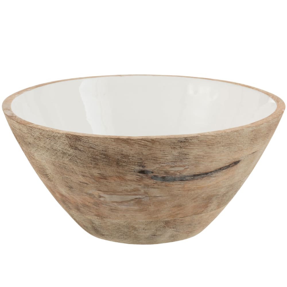Bol en bois de manguier avec intérieur blanc