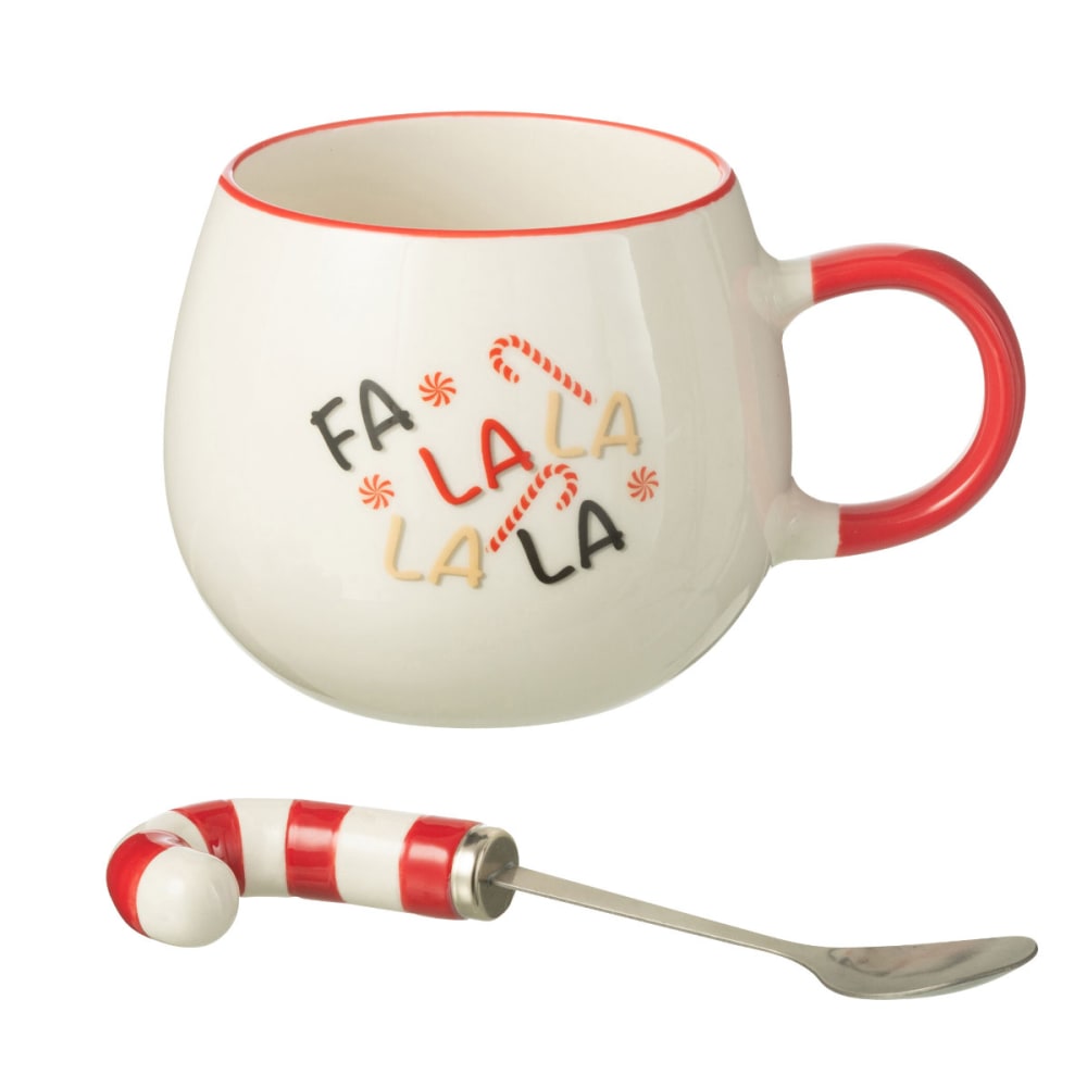 Set cadeau mug et cuillère canne en sucre d'orge Set cadeau mug et cuillère canne en sucre d'orge