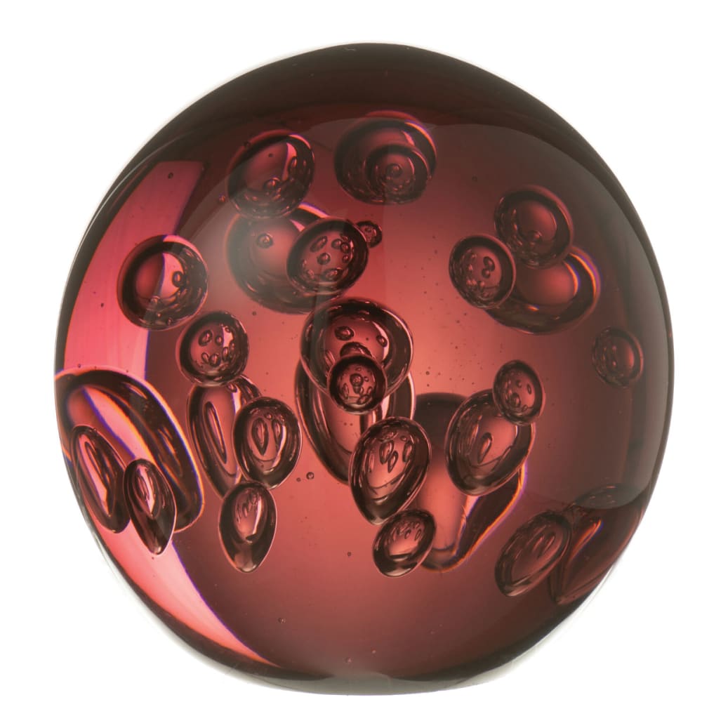 Presse-papier sulfure bordeaux bulles Presse-papier sulfure bordeaux bulles