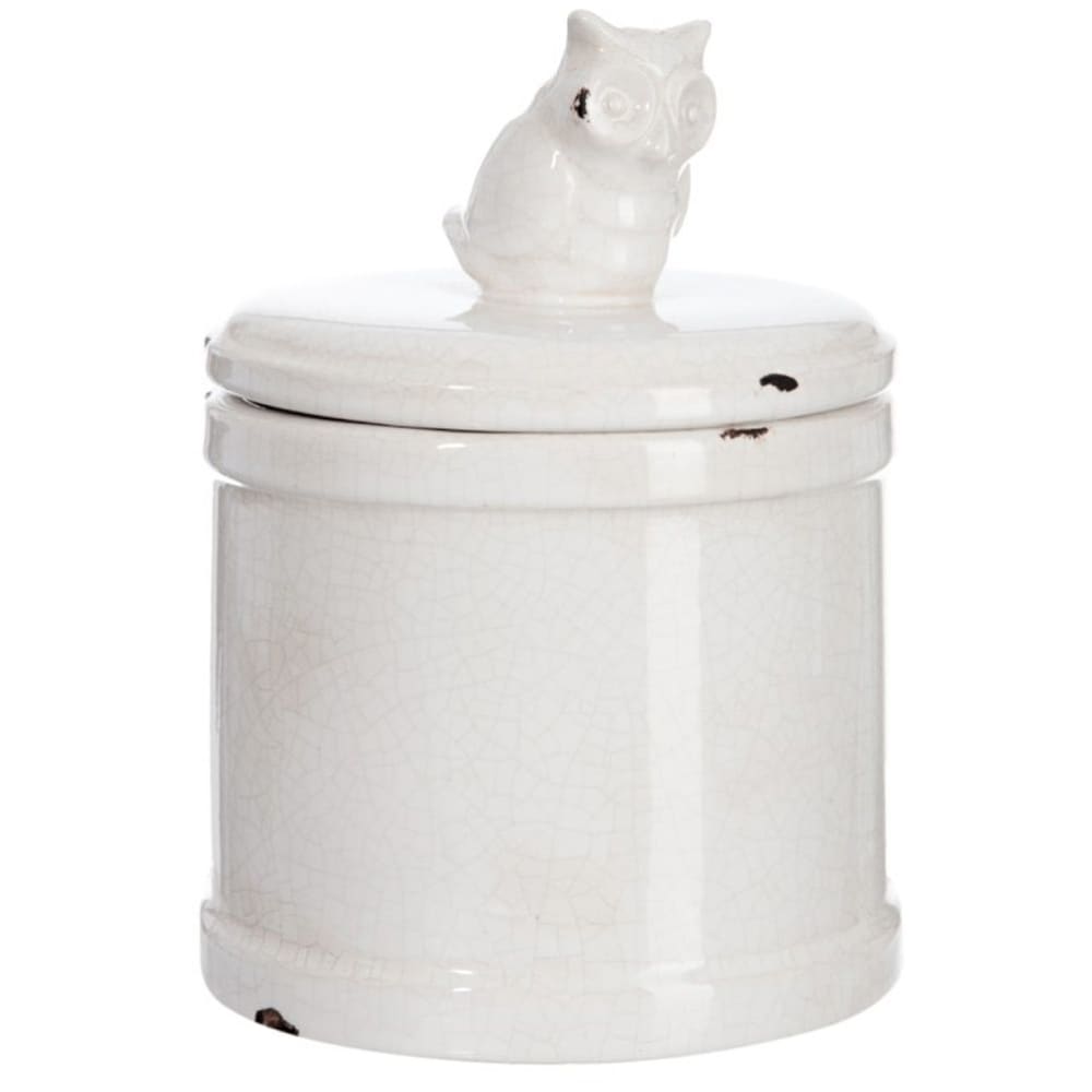 Jarre en céramique chouette style brocante