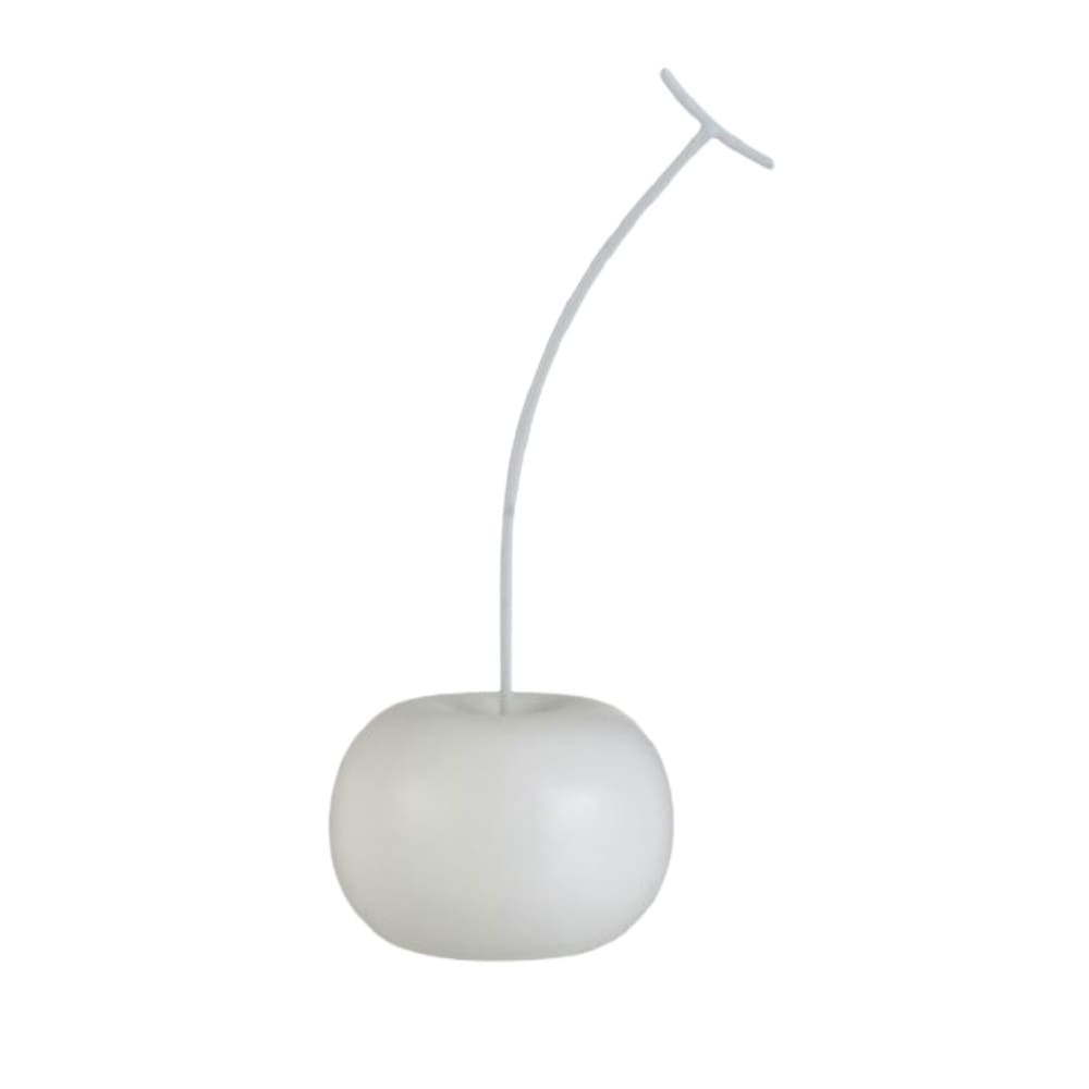 Statuette déco cerise blanche mat 22 cm