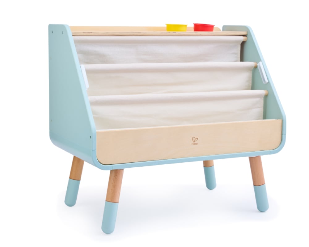 Bibliothèque/Tableau à dessin 2 en 1 en bois