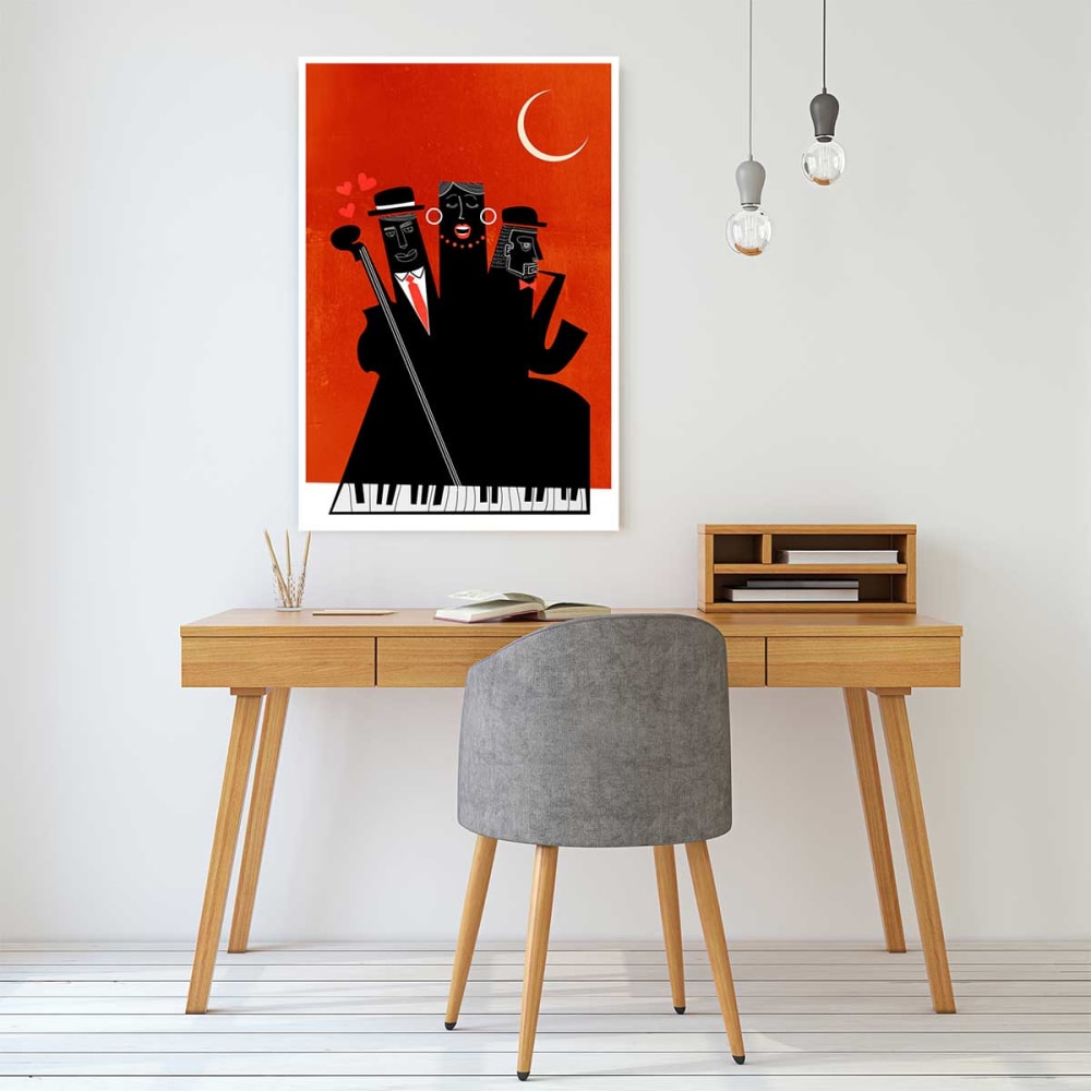 Tableau musique trio imprimé sur toile 60x90 cm