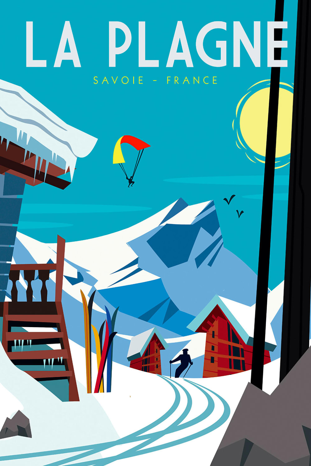 Tableau  belle plagne imprimé sur toile 40x60 cm