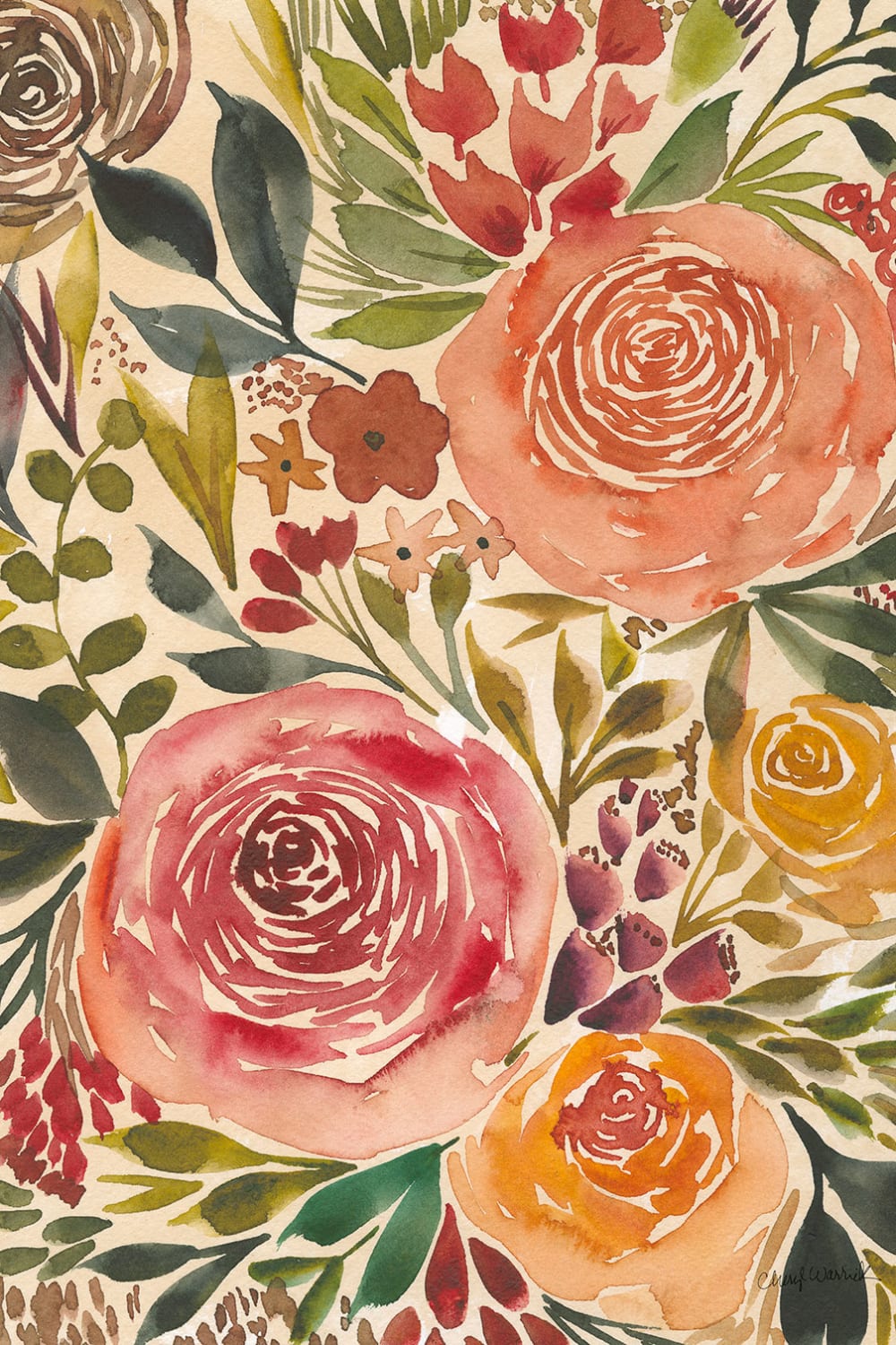 Tableau roses merveilleuses imprimé sur toile 60x90 cm