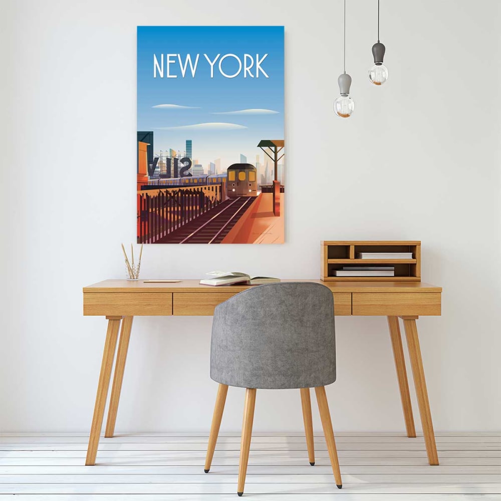 Tableau de voyage New York ville imprimé sur toile 60x90 cm