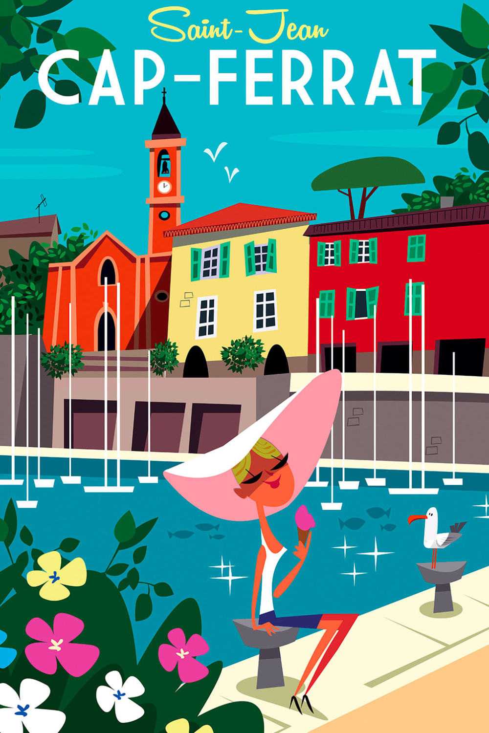 Tableau du cap Ferrat imprimé sur toile 40x60 cm