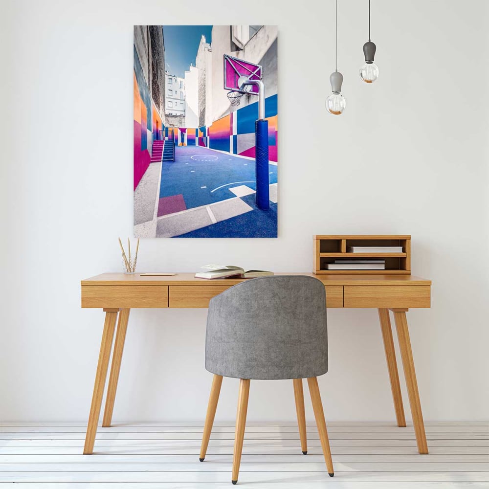 Tableau parc de la ville en bleu imprimé sur toile 60x90 cm