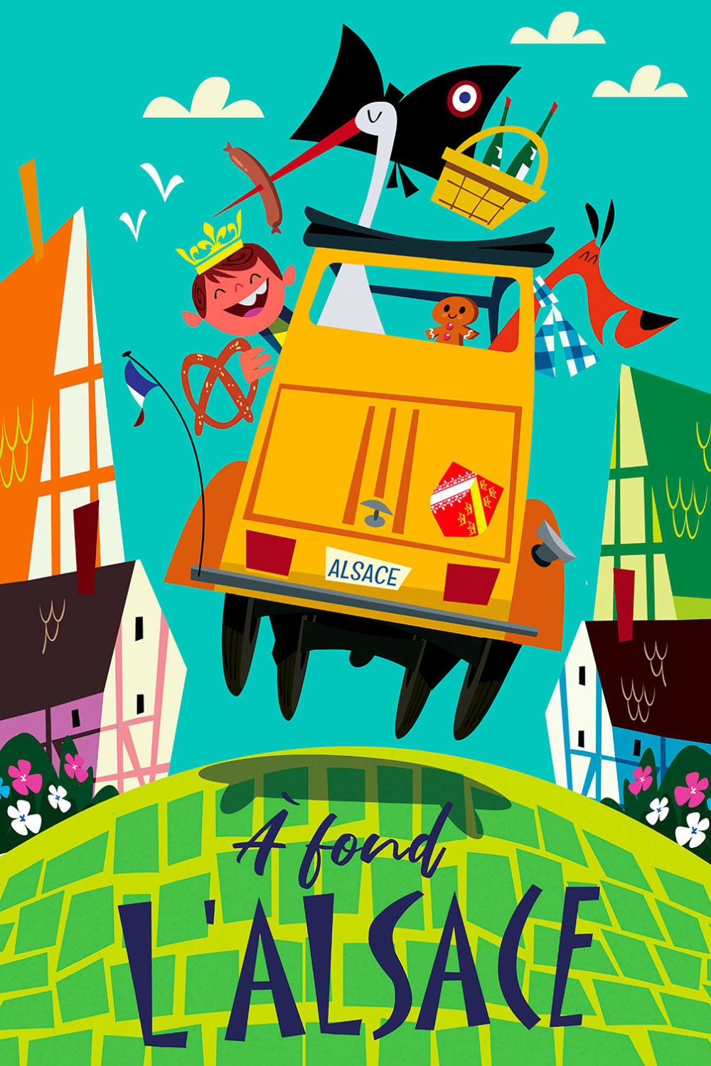 Tableau l'Alsace en dodoche impression sur aluminium 40x60 cm