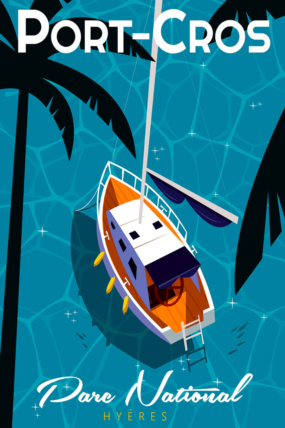 Tableau port cros imprimé sur toile 40x60 cm