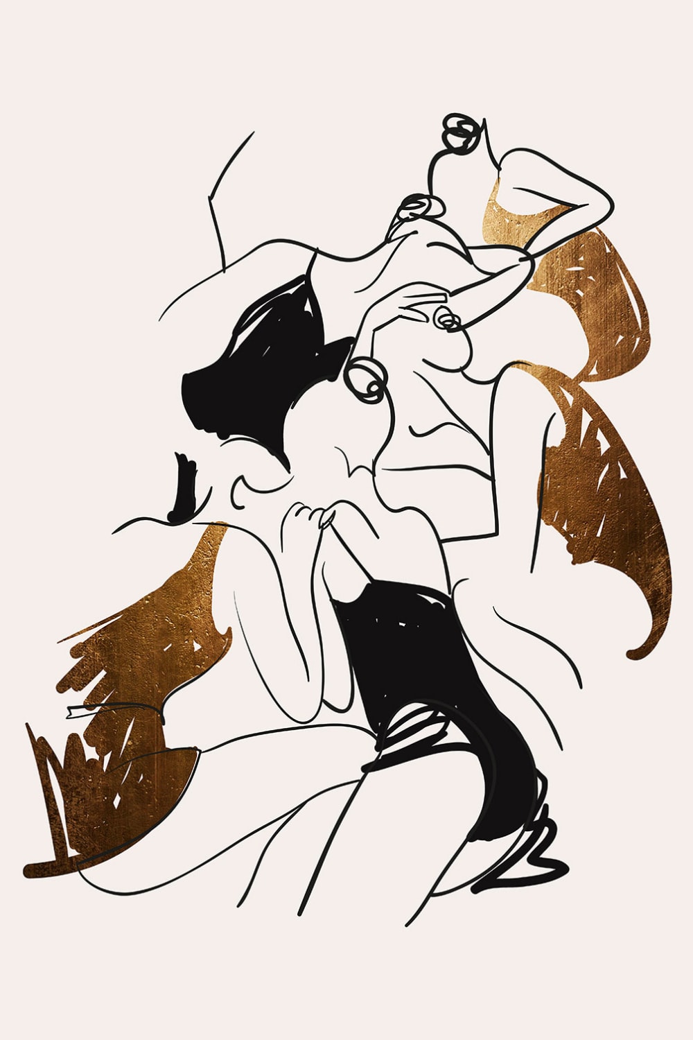 Tableau dessin ballerines impression sur verre acrylique 60x90 cm