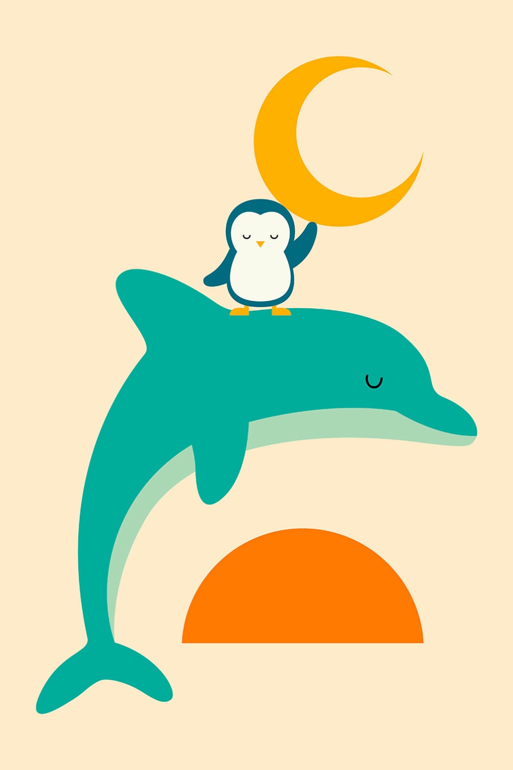 Tableau rendez vous avec la lune imprimé sur toile 40x60 cm