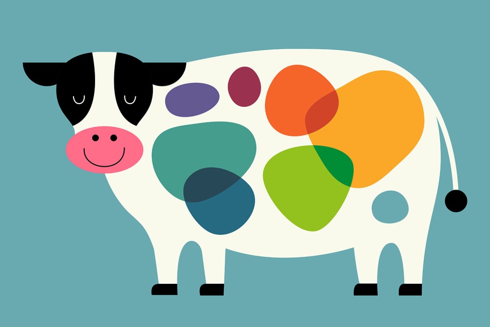 Tableau lait joyeux  imprimé sur toile 60x40 cm