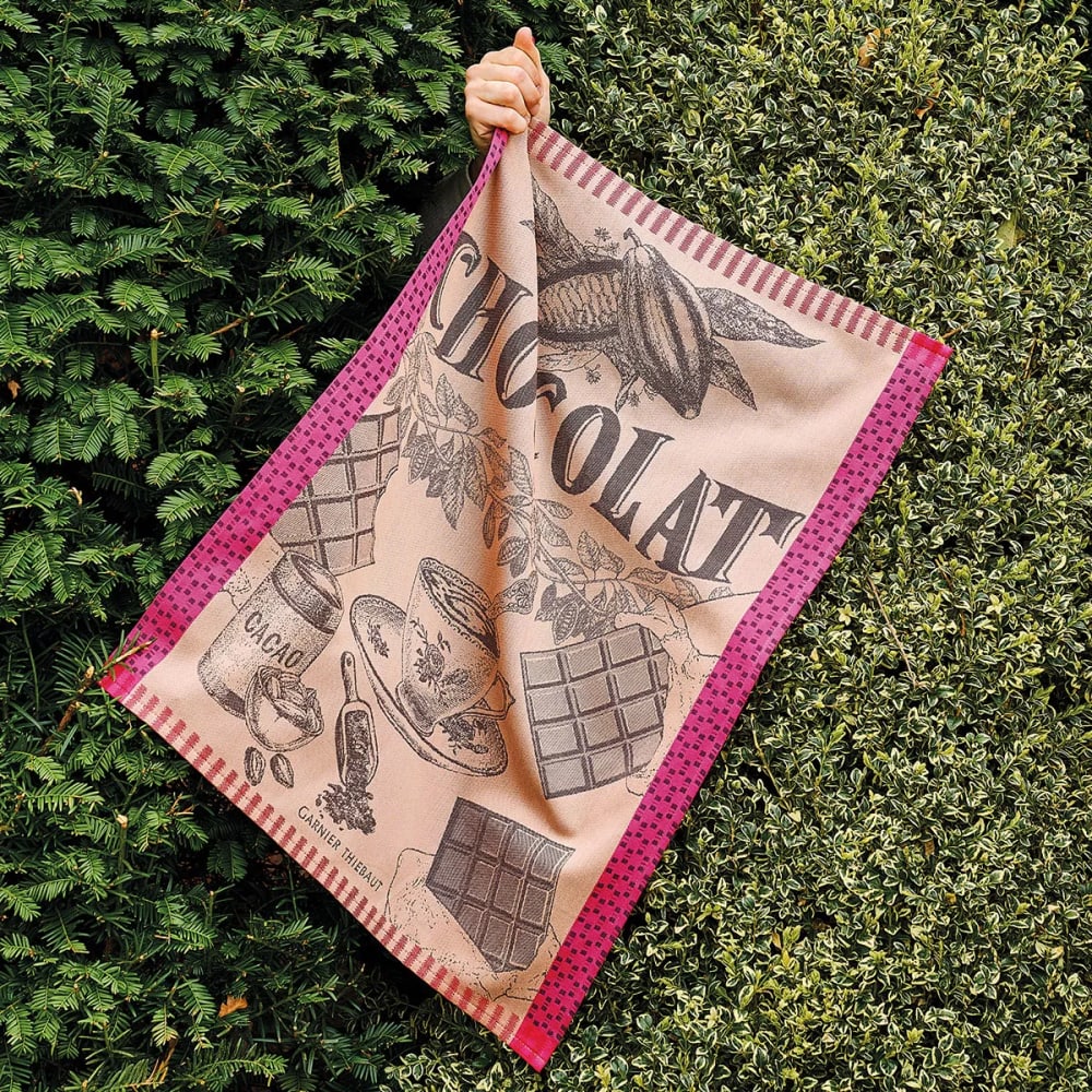 Torchon pur coton rose 56x77 cm - Maisons du Monde