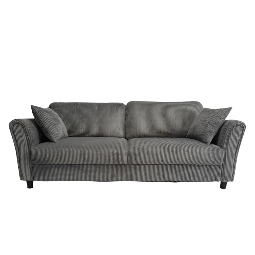 Canapé 4 places en velours côtelé gris foncé