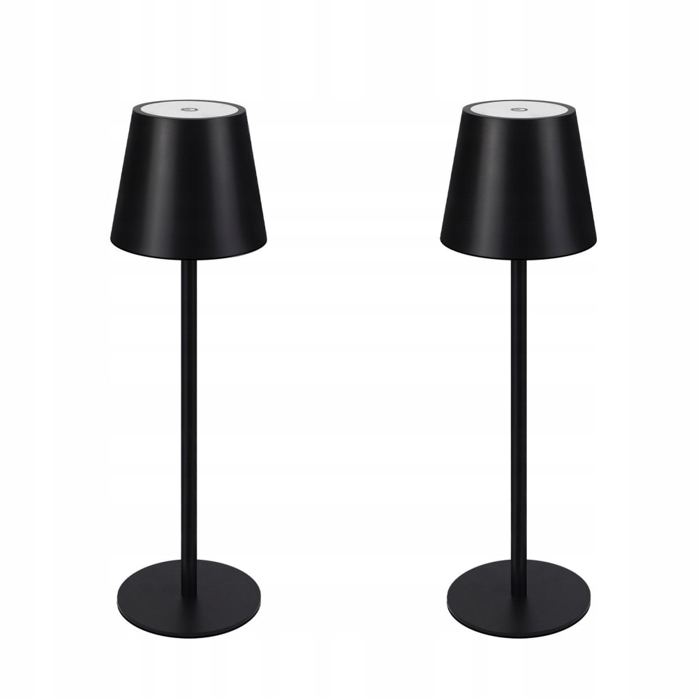 Nettlife Merrill - Tischleuchte aus Metall, Schwarz, L 11 cm, 2er-Set style modern Schwarz Metall