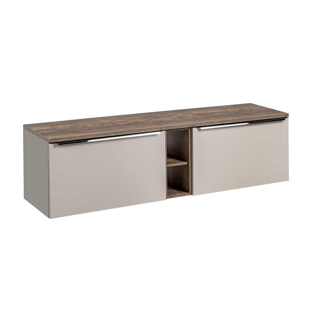 Petits meubles Waschbeckenunterschrank 180cm Laminat Taupe Taupe Spanplatte