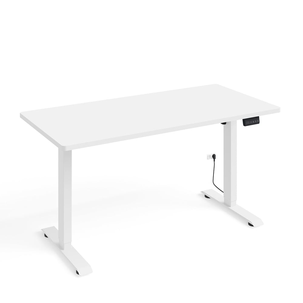 Bureau électrique 140 cm panneaux stratifiés blanc