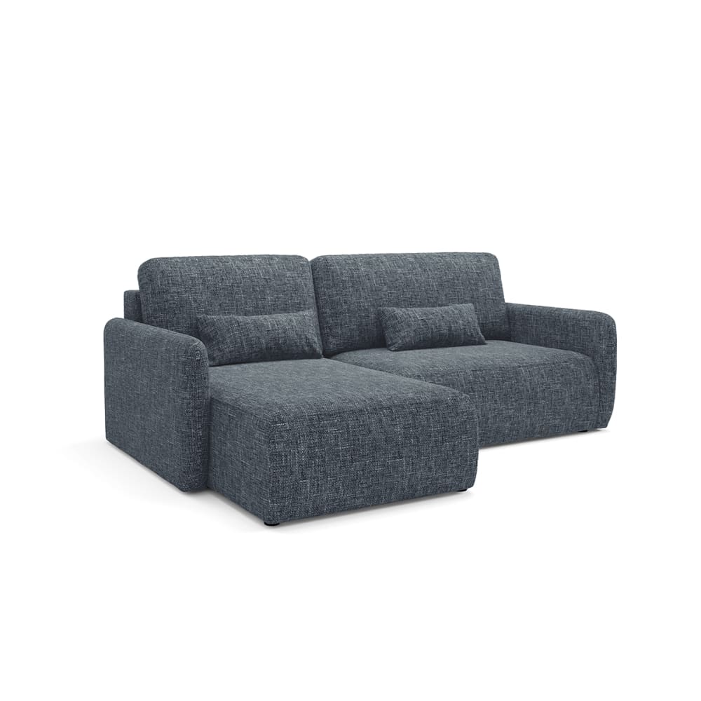 Canapé d'angle réversible convertible 3 places bois de pin bleu