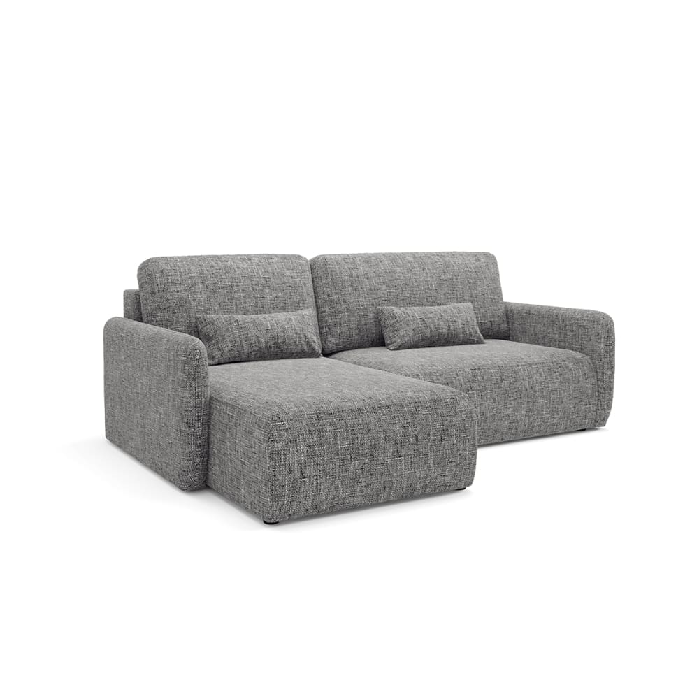 Canapé d'angle réversible convertible 3 places bois de pin gris