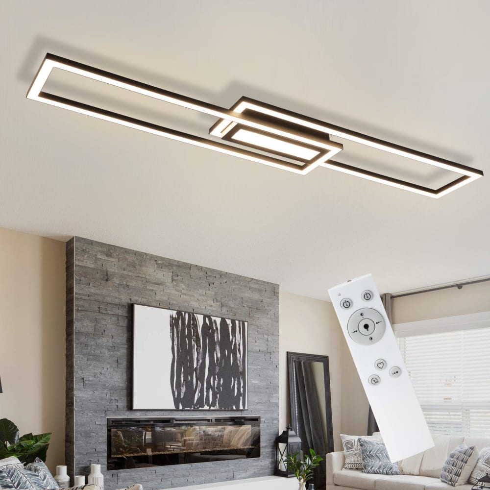 Hardin - plafonnier led en métal, coloris noir, l 95 cm — vue 3