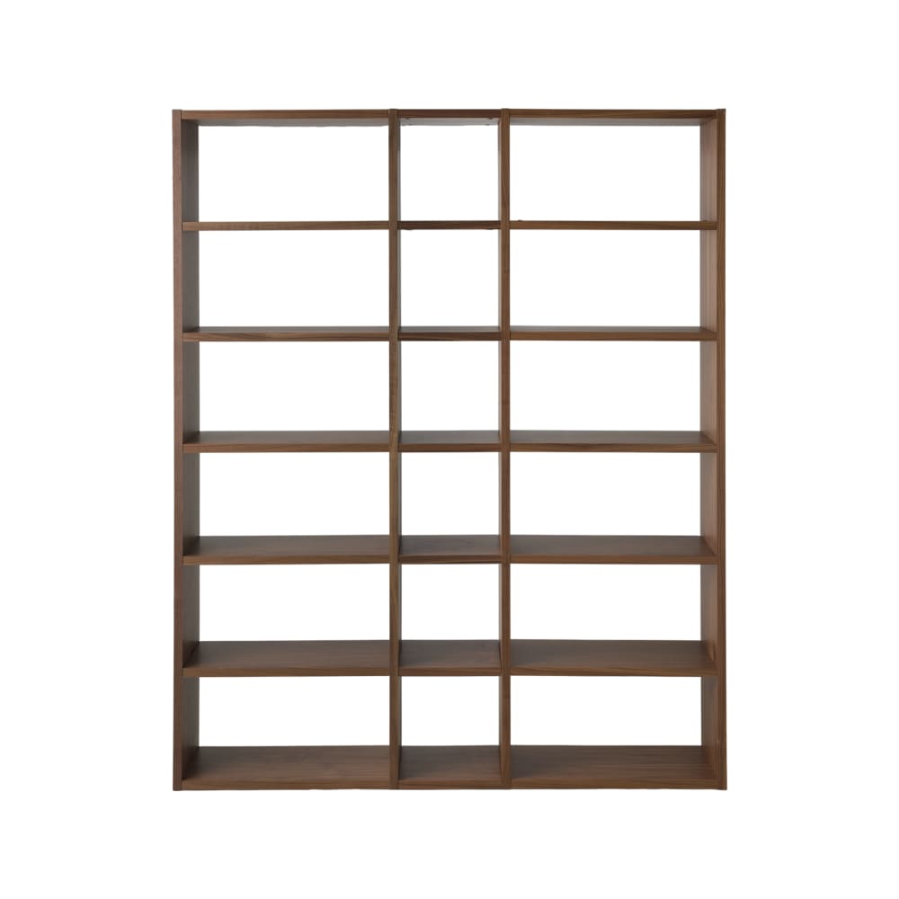 Bibliothèque 18 niches effet bois foncé