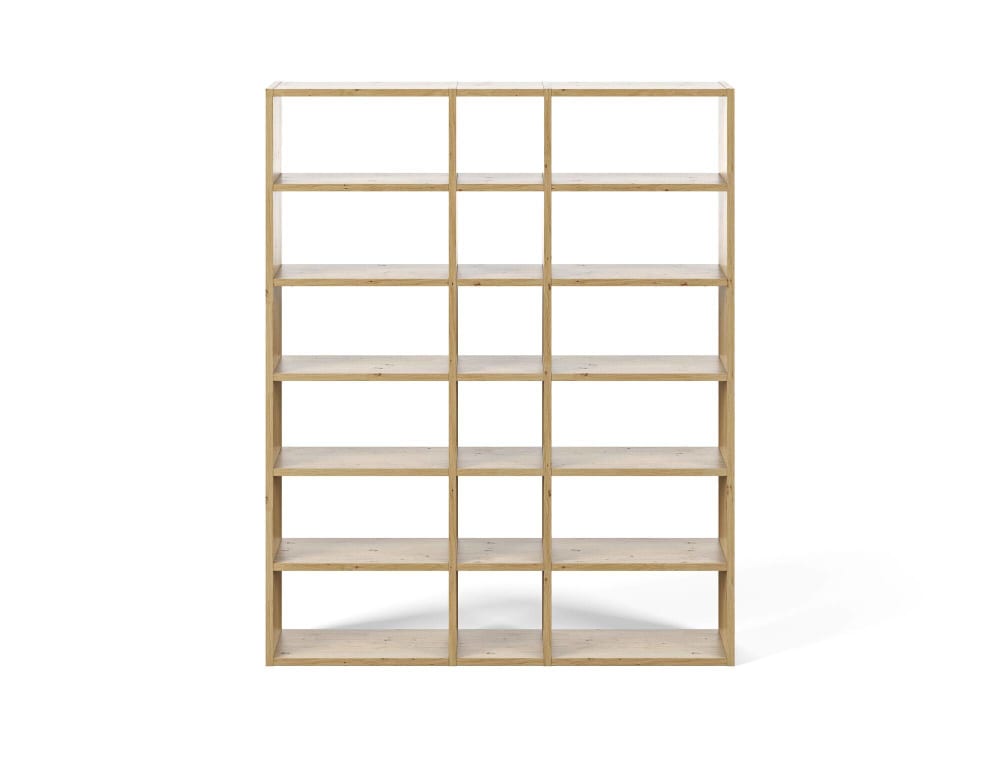 Bibliothèque 18 niches effet bois clair