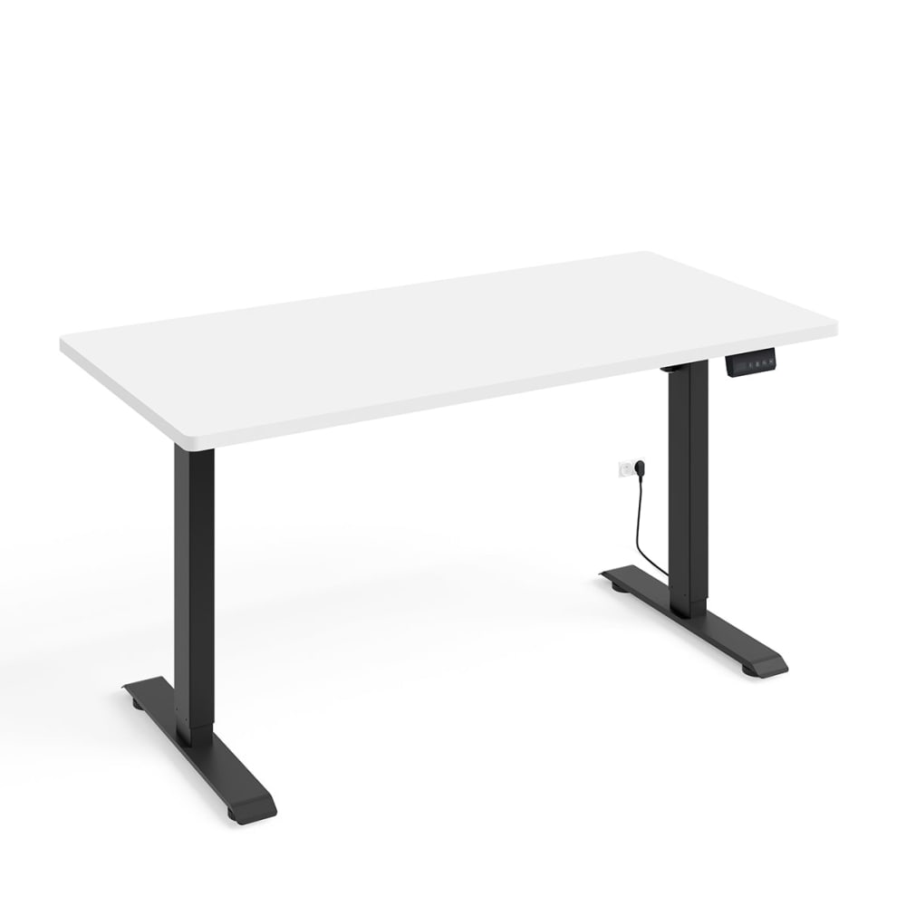 Bureau électrique 140 cm panneaux stratifiés blanc