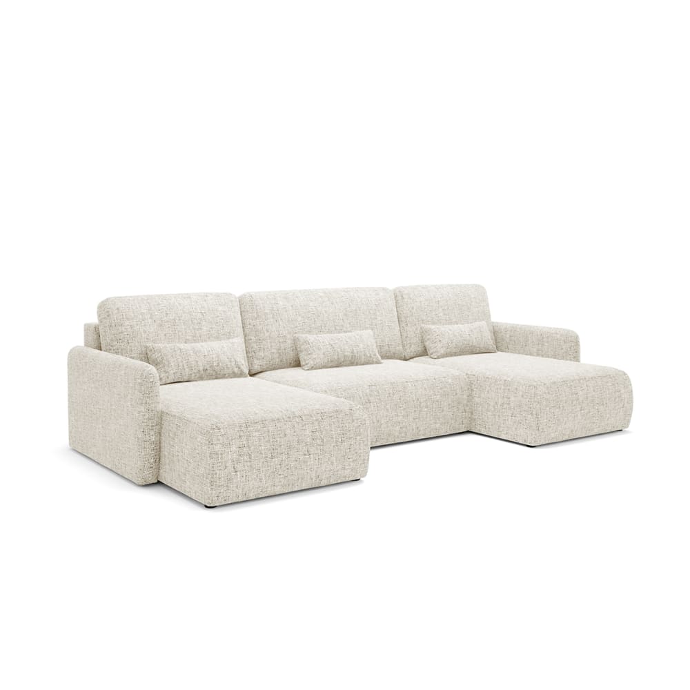 Canapé panoramique convertible 4 places bois de pin blanc