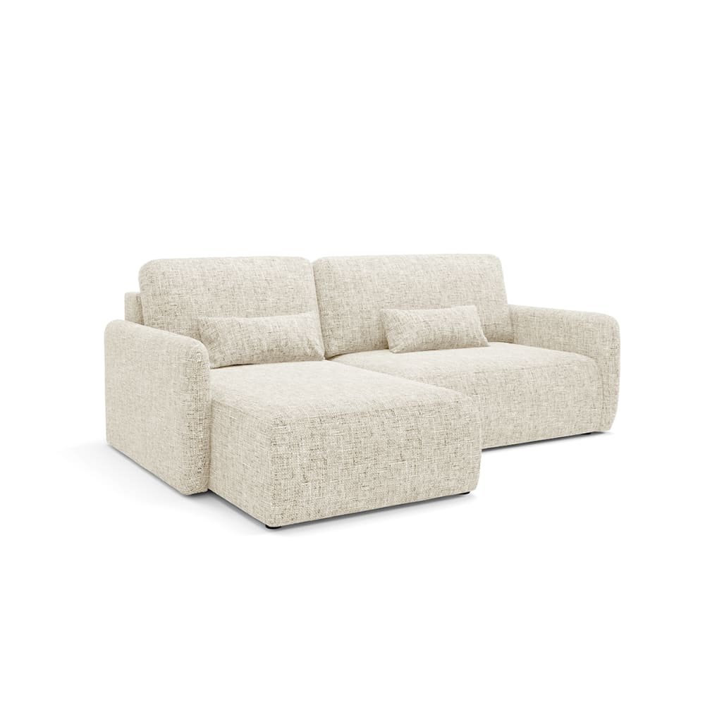 Canapé d'angle réversible convertible 3 places bois de pin blanc