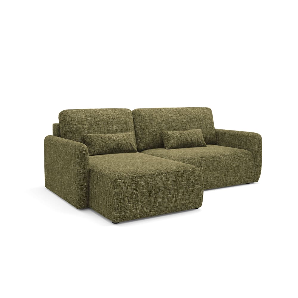 Canapé d'angle réversible convertible 3 places bois de pin vert