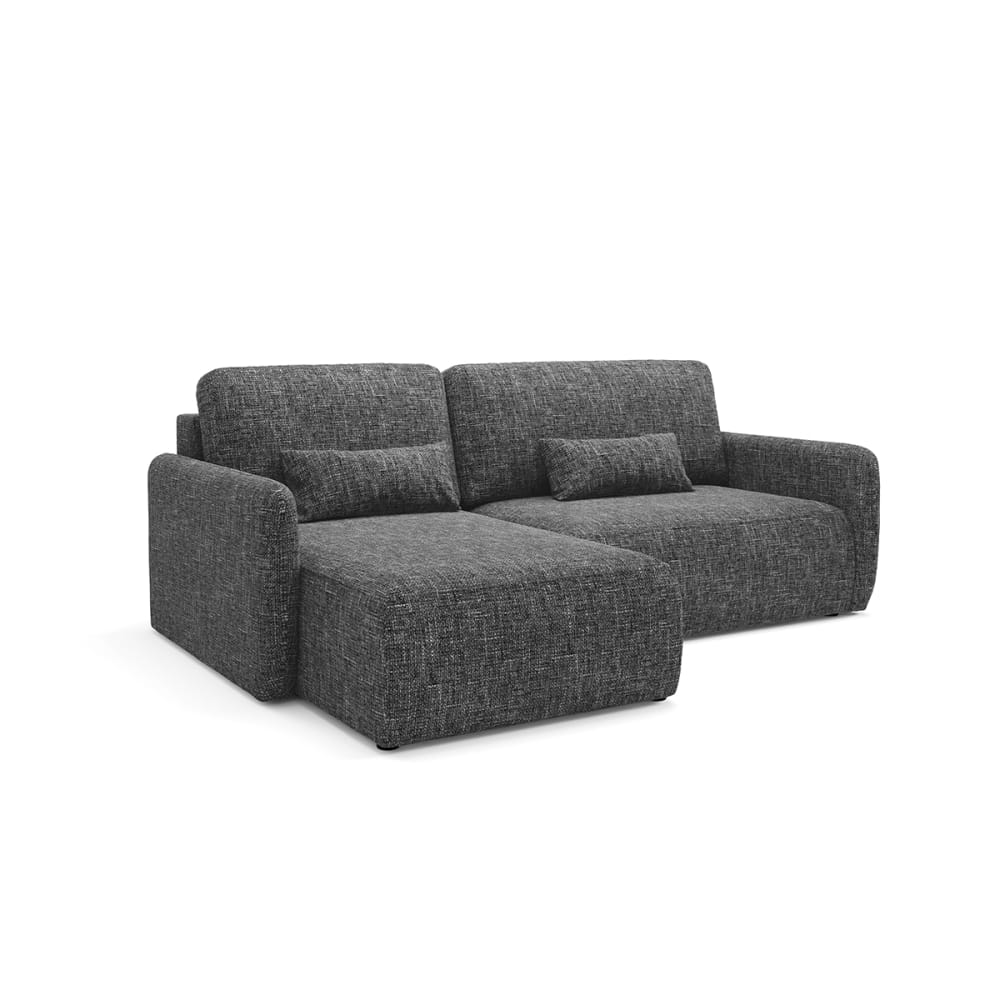 Canapé d'angle réversible convertible 3 places bois de pin gris