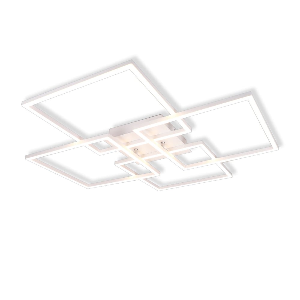 Alaric - plafonnier led en métal, coloris blanc, l 73 cm