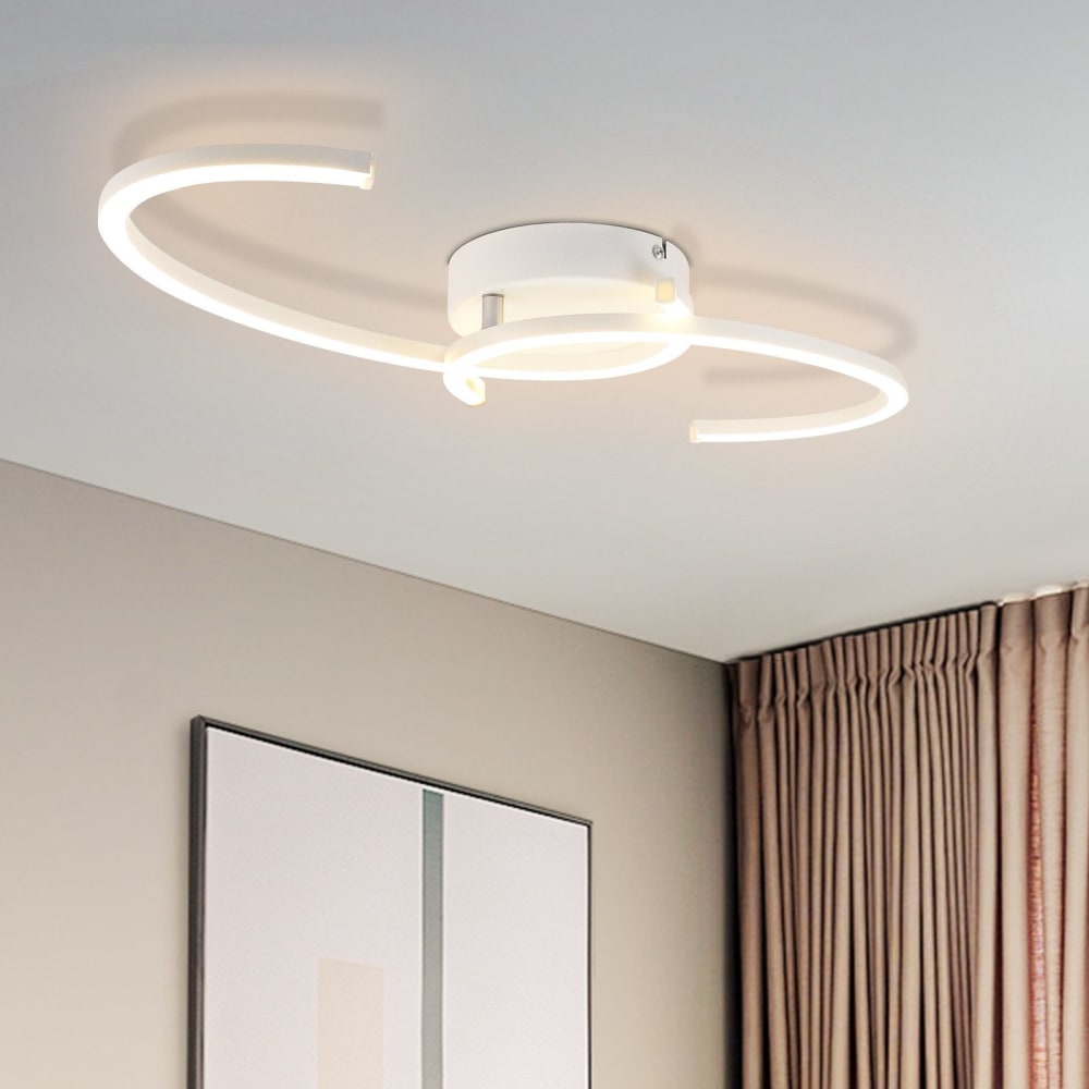Maidment - LED-Deckenleuchte aus Metall, Weiß, L 62 cm - Maisons