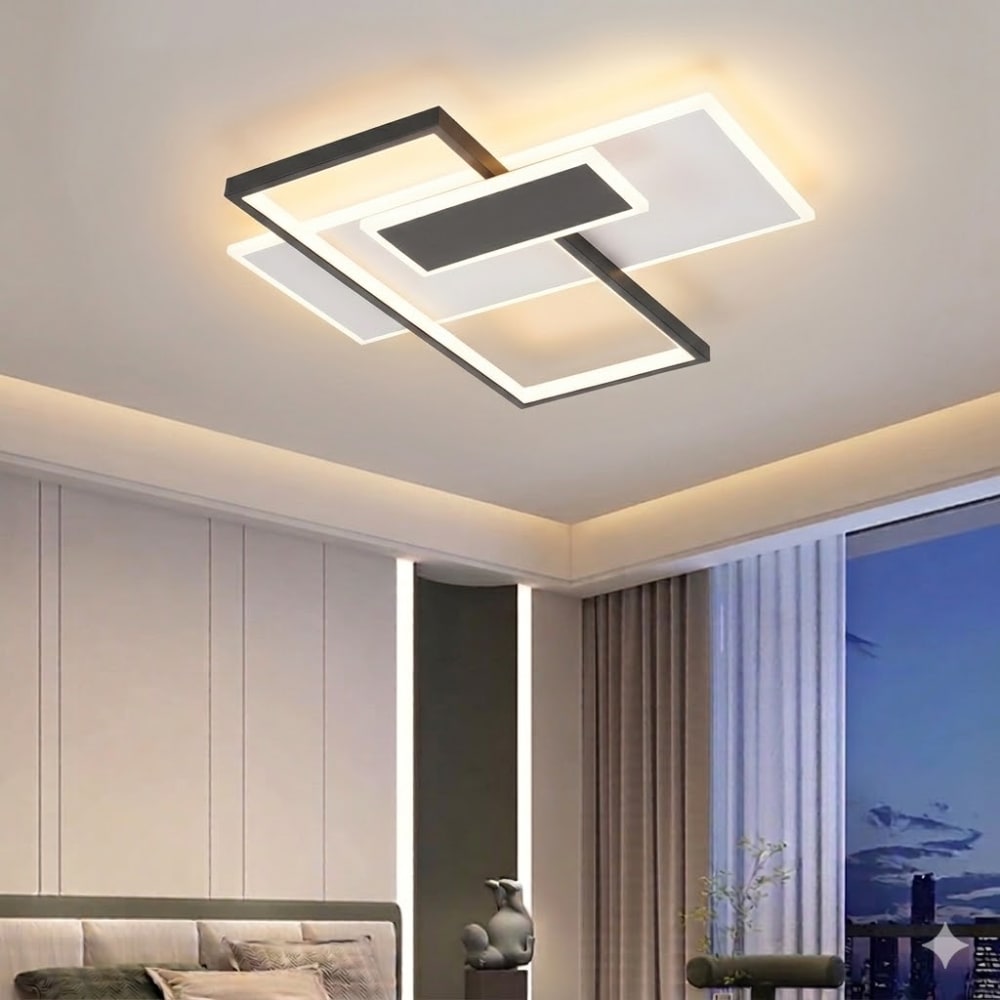 Glover - plafonnier led en métal, coloris noir, l 50 cm — vue 3