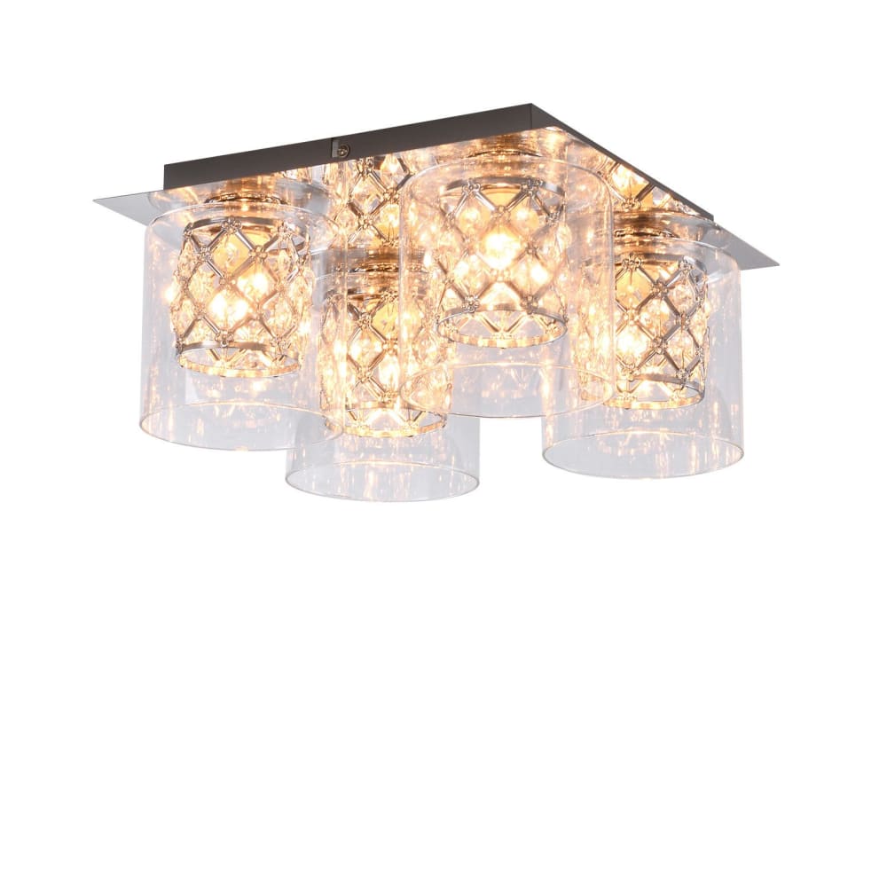 Nettlife Kulik - Deckenleuchte aus Metall, Silber, L 30 cm style modern Silber Metall