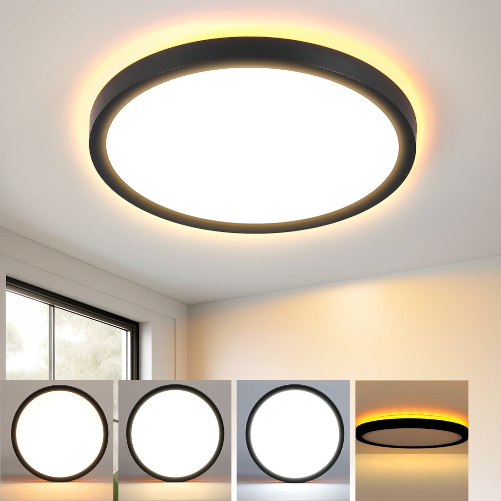 Willard - plafonnier led en plastique, coloris noir, l 22 cm — vue 3