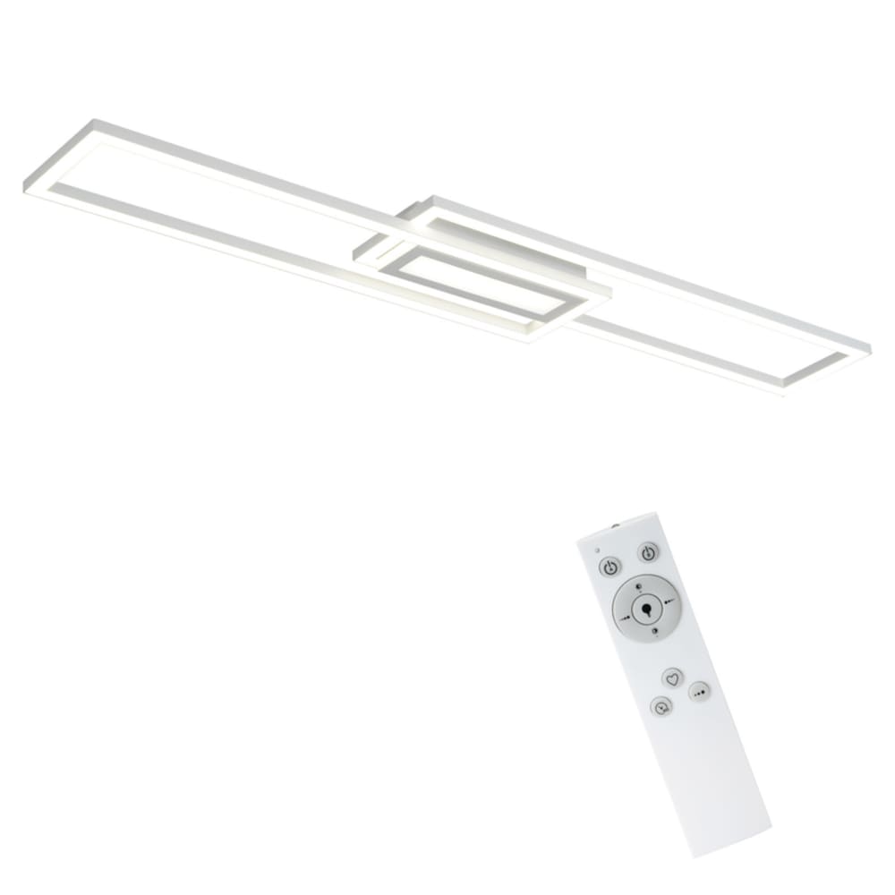 Labounty - plafonnier led en métal, coloris blanc, l 95 cm