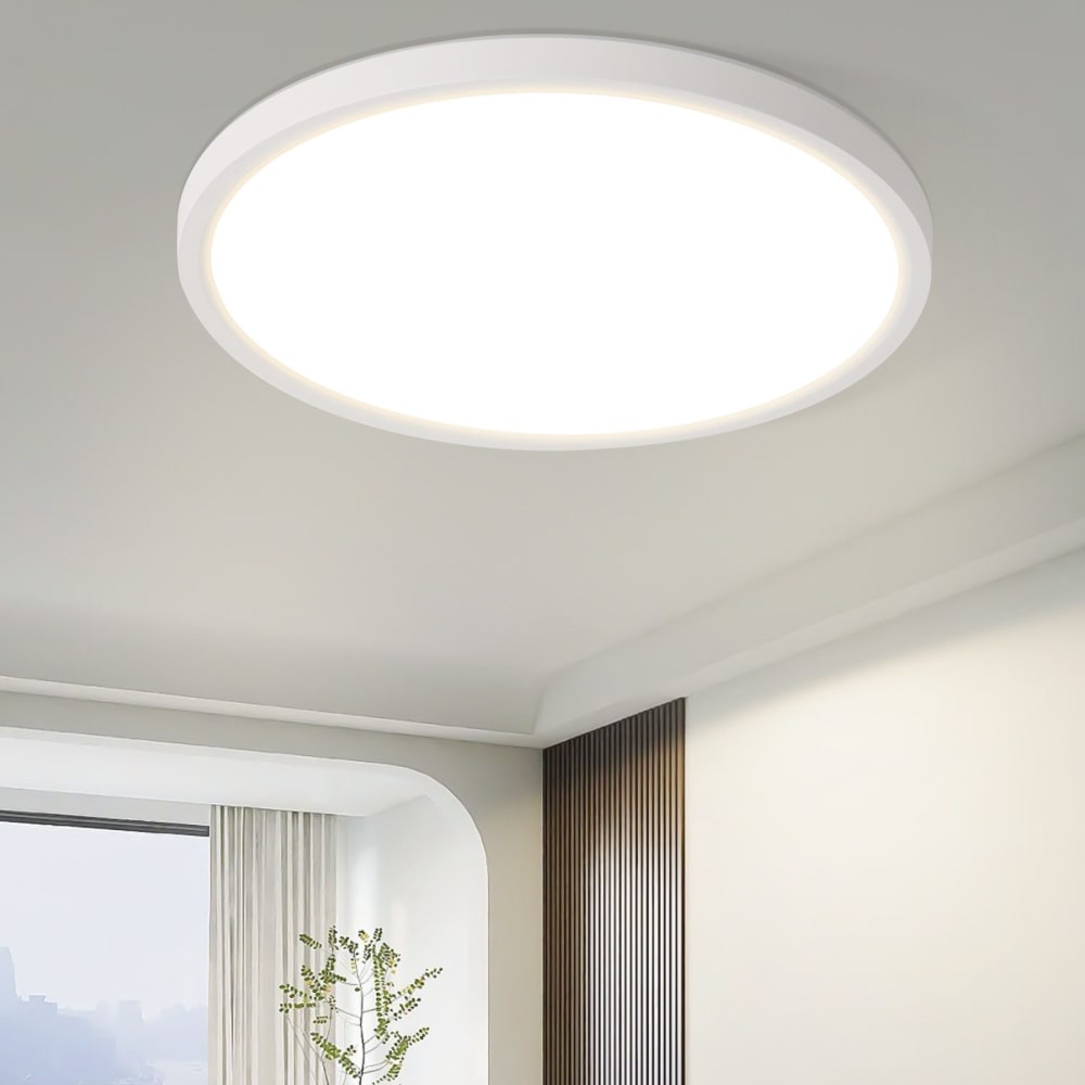 Kutch - LED-Deckenleuchte aus Kunststoff, Weiß, L 18 cm - Maisons