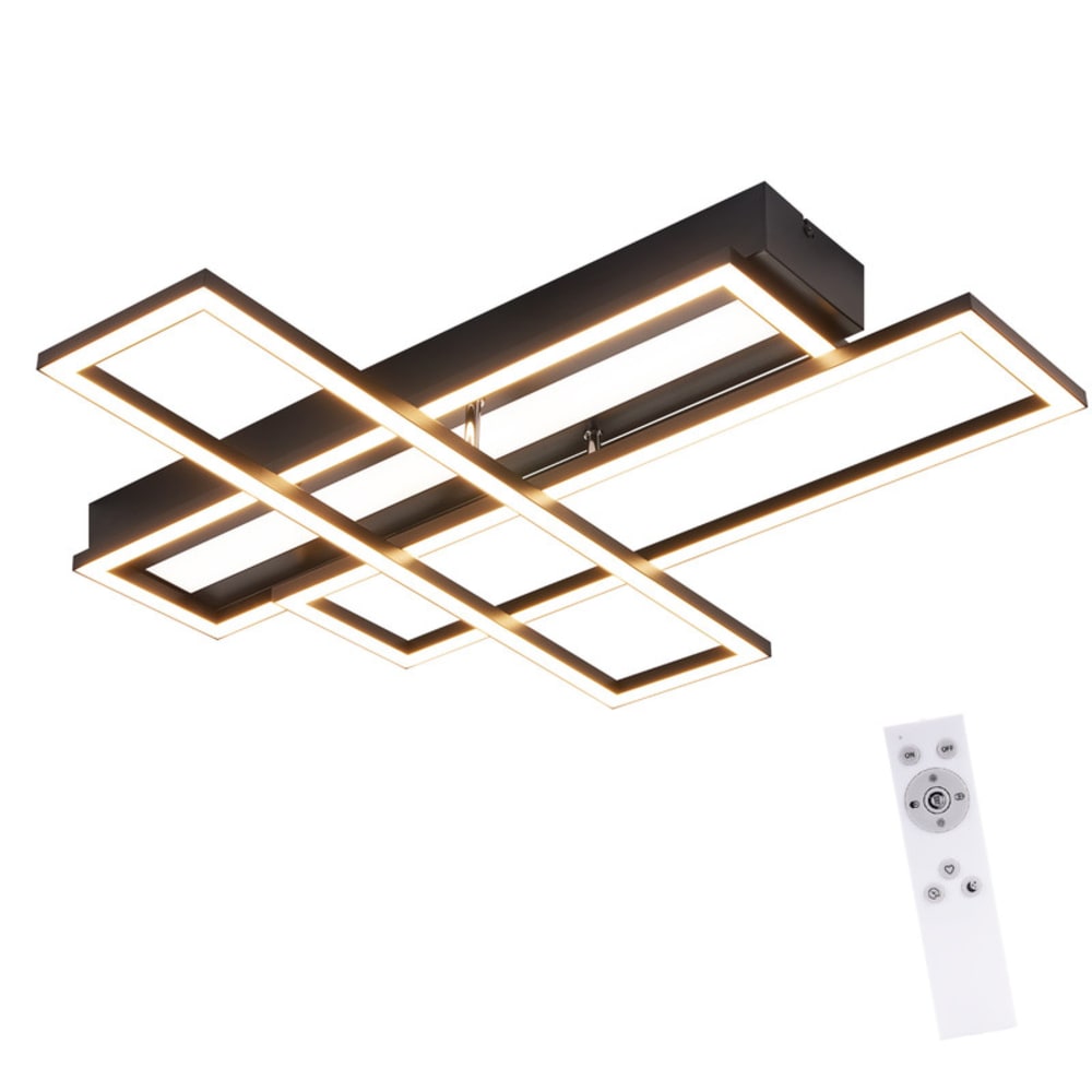 Nettlife Macbeth - LED-Deckenleuchte aus Metall, Schwarz, L 67 cm style modern Schwarz Metall