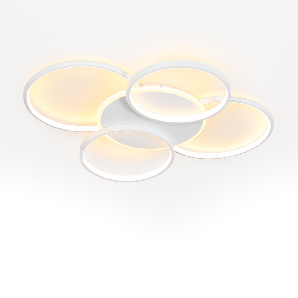 Nettlife Randles - LED-Deckenleuchte aus Metall, Weiß, L 67 cm style modern Weiß Metall