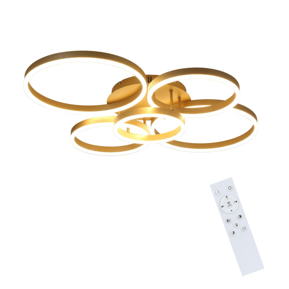 Anton - plafonnier led en métal, coloris doré, l 94 cm