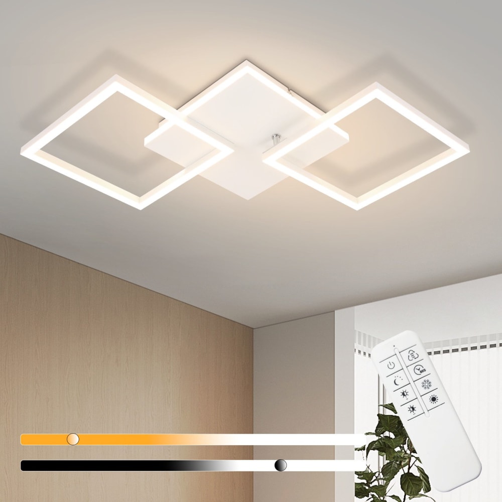 Adele - plafonnier led en métal, coloris blanc, l 63 cm — vue 3