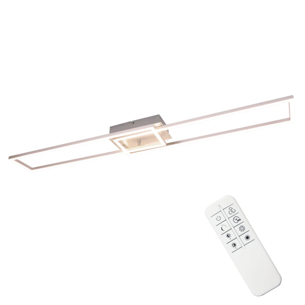 Nettlife Fulbright - LED-Deckenleuchte aus Metall, Silber, L 103 cm style modern Silber Metall