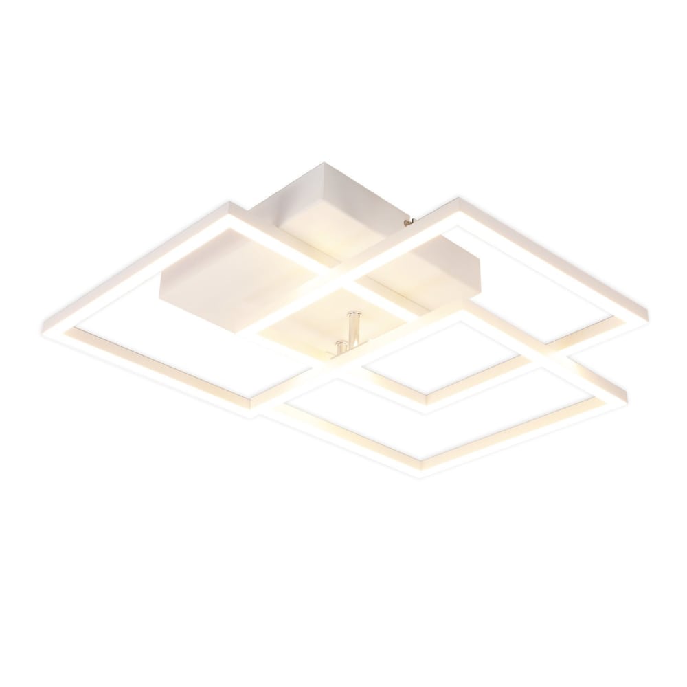 Burton - plafonnier led en métal, coloris blanc, l 40 cm