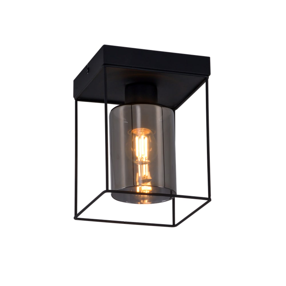 Nettlife Rabel - Deckenleuchte aus Metall, Schwarz, L 15 cm style modern Schwarz Metall